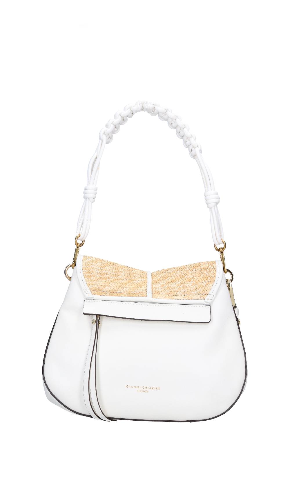 GIANNI CHIARINI Tracolla Helena Round in pelle e rafia Saldi Di Fabbrica