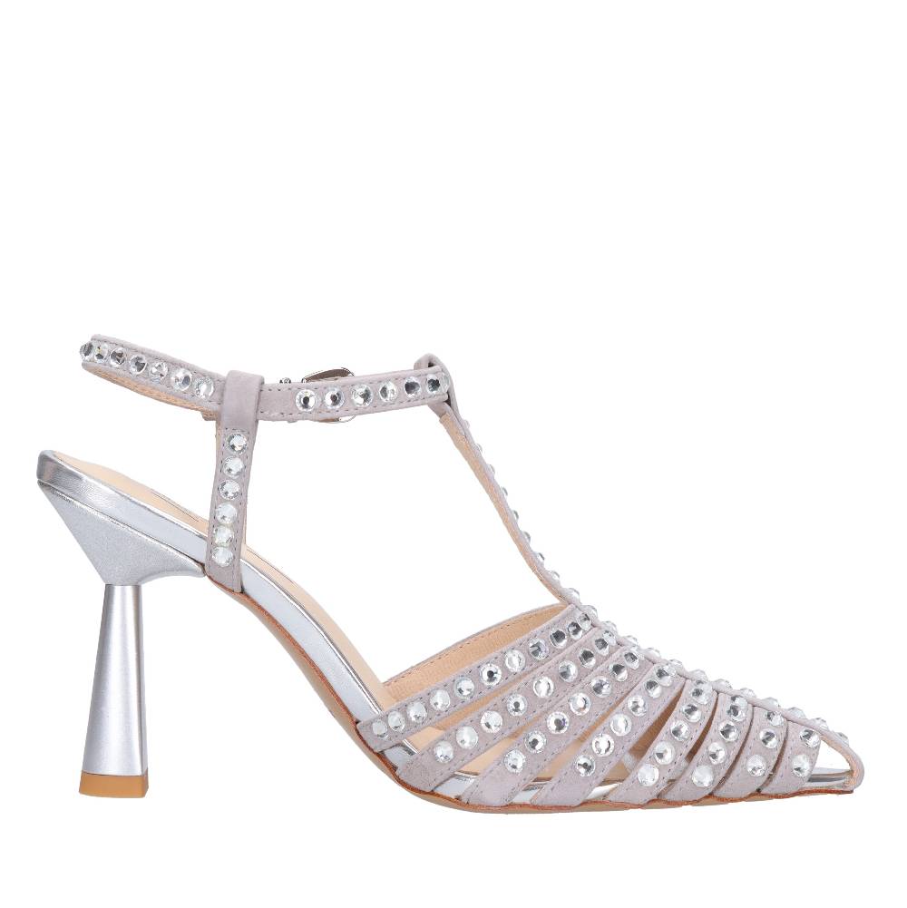 EMANUELLE VEE Décolleté Slingback in pelle e strass Qualità Garantita