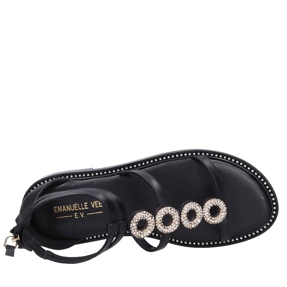 EMANUELLE VEE Sandali in pelle e strass Fino Al -60%