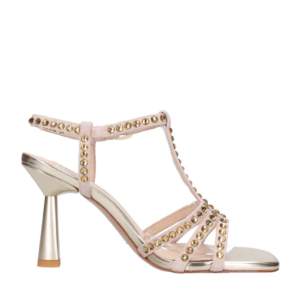 EMANUELLE VEE Sandali in pelle e strass Sconto