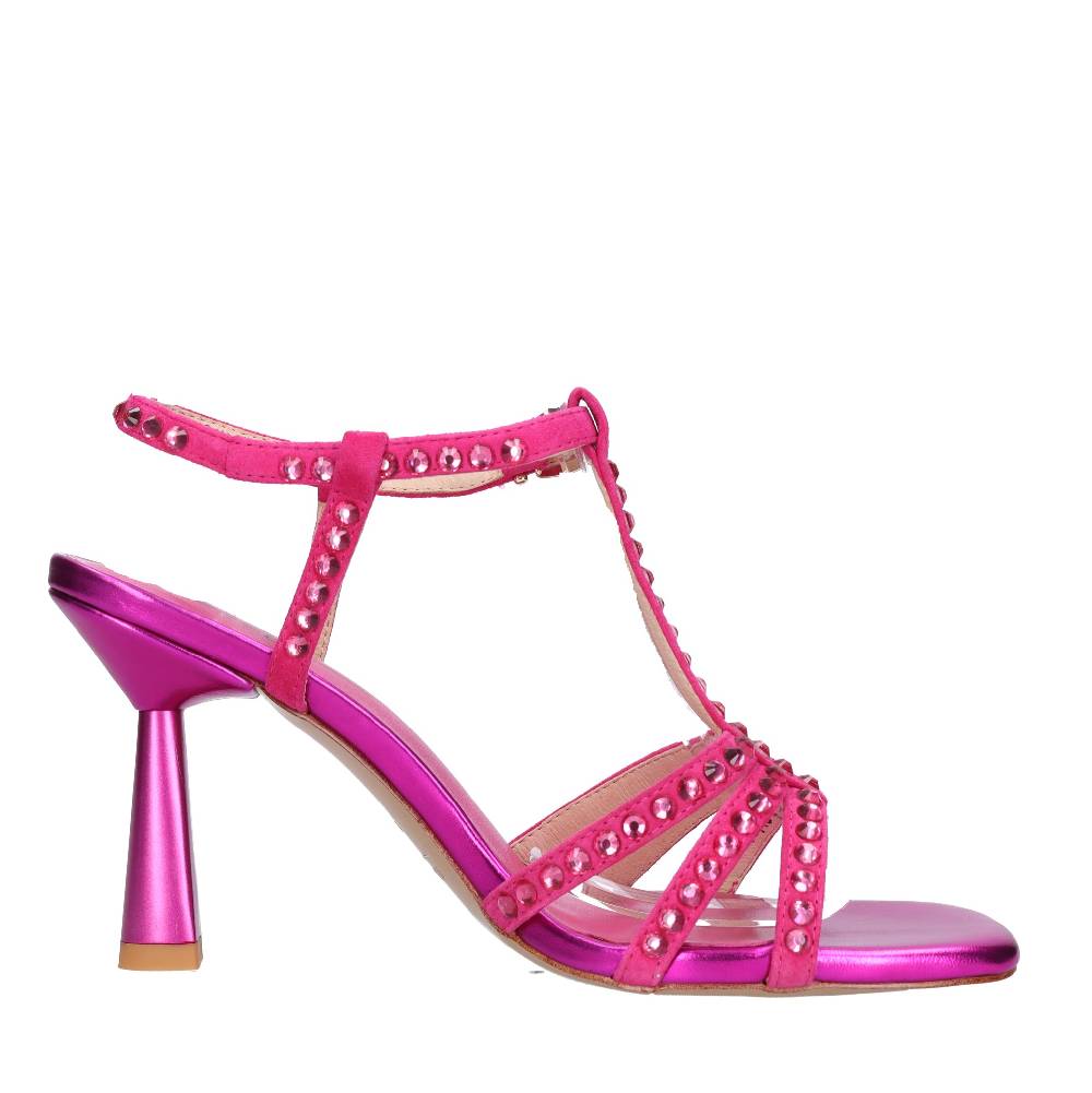 EMANUELLE VEE Sandali in pelle e strass Online