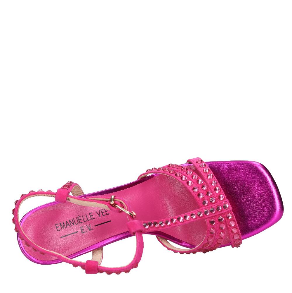 EMANUELLE VEE Sandali in pelle e strass Online