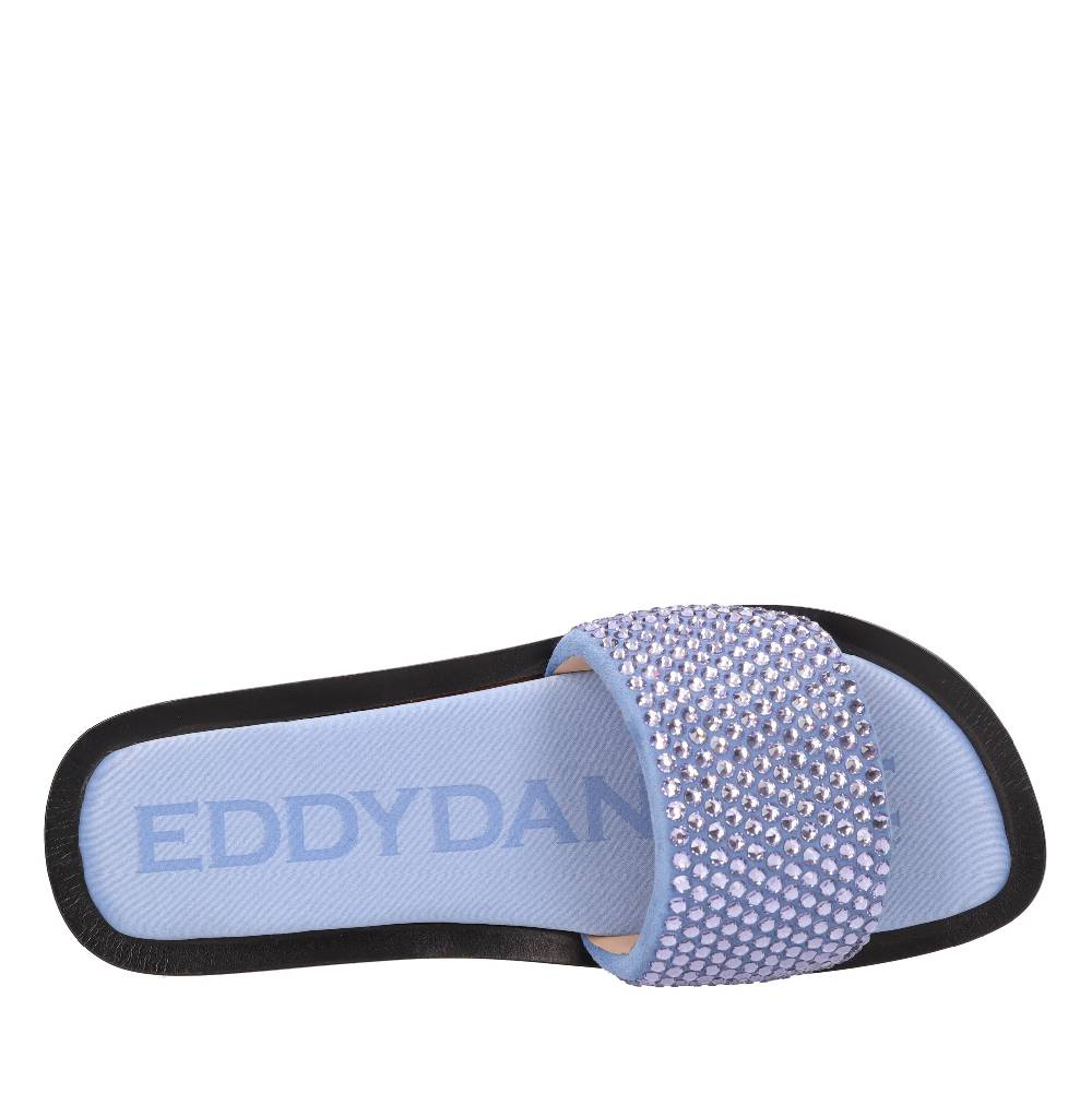 EDDY DANIELE Mules in camoscio e strass In Vendita
