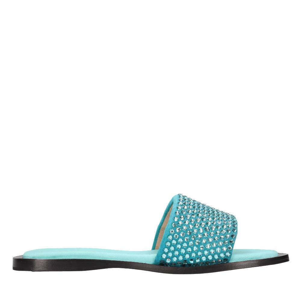 EDDY DANIELE Mules in camoscio e strass Offerte