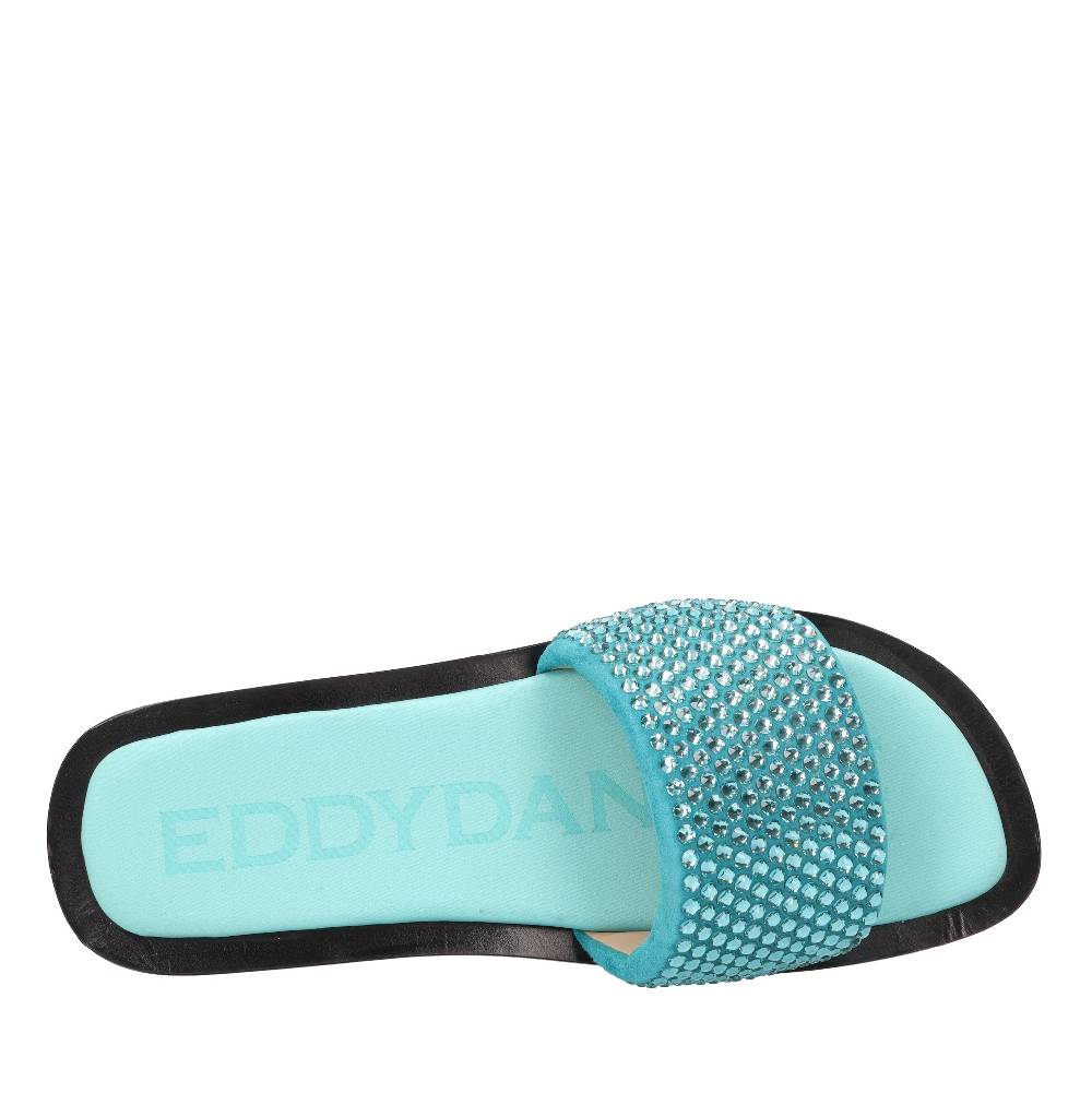EDDY DANIELE Mules in camoscio e strass Offerte