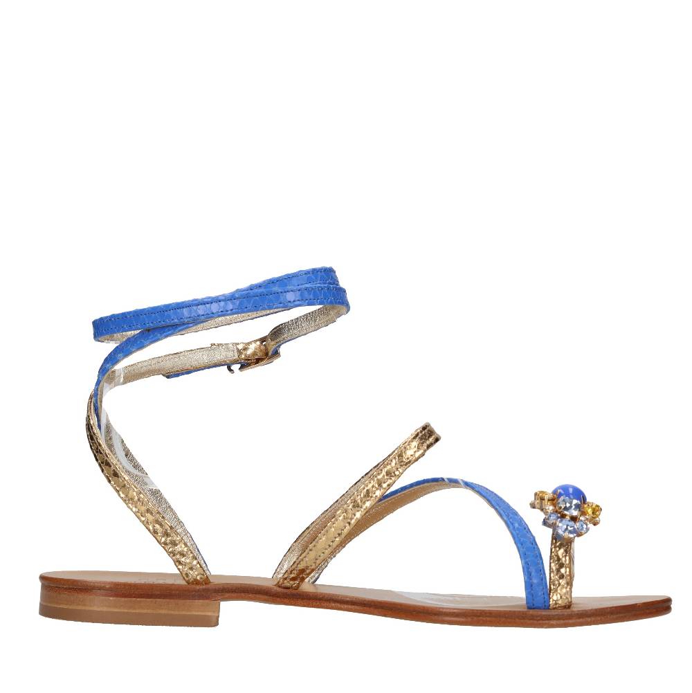 EMANUELA CARUSO Sandali flat infradito in pelle Vendita Economica