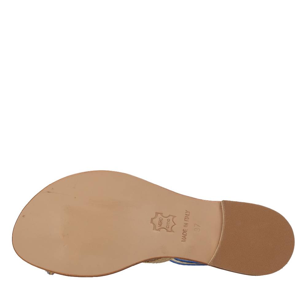 EMANUELA CARUSO Sandali flat infradito in pelle Vendita Economica