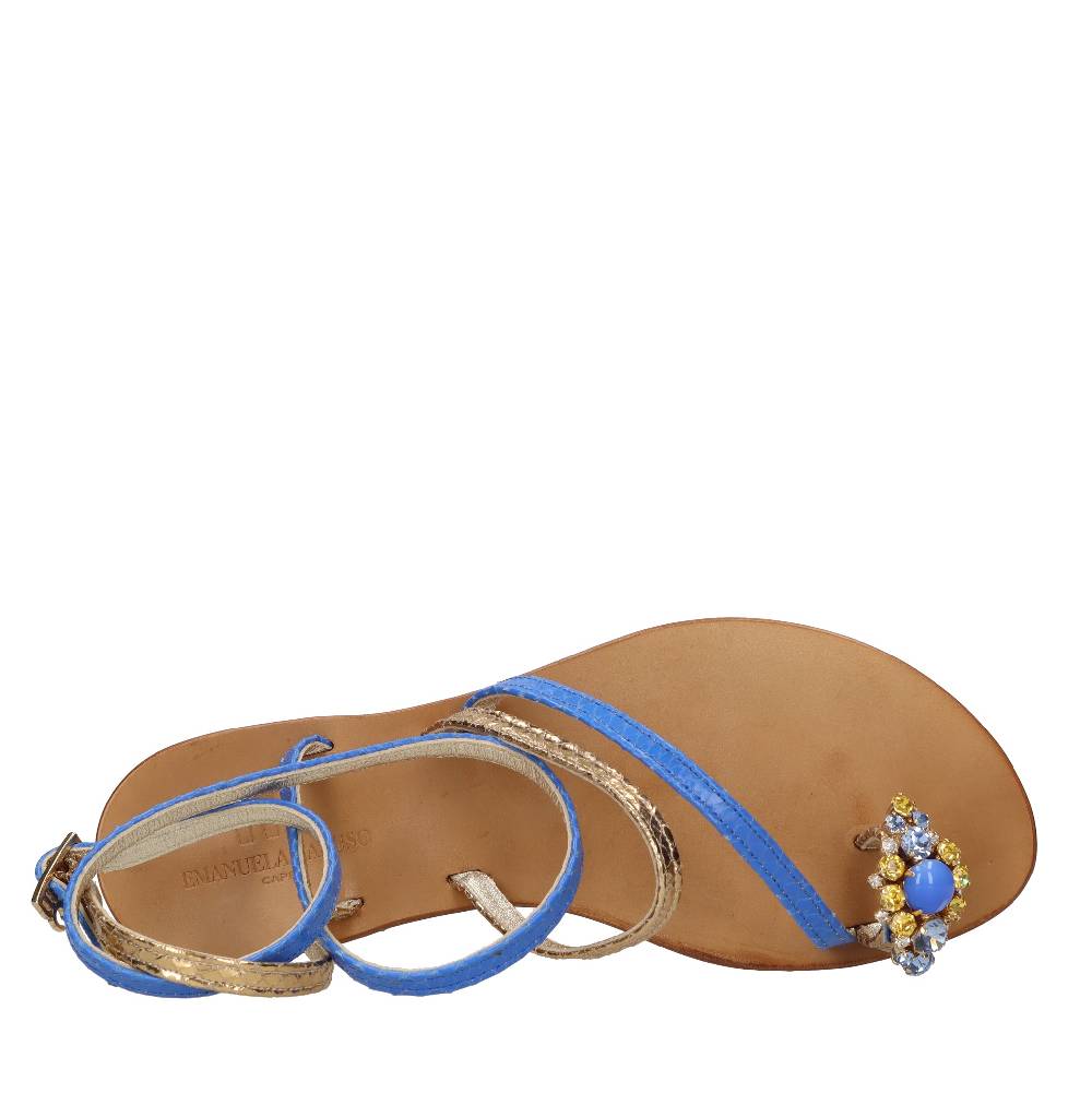 EMANUELA CARUSO Sandali flat infradito in pelle Vendita Economica