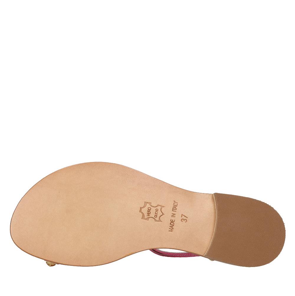 EMANUELA CARUSO Sandali flat infradito in pelle Saldi Di Fabbrica