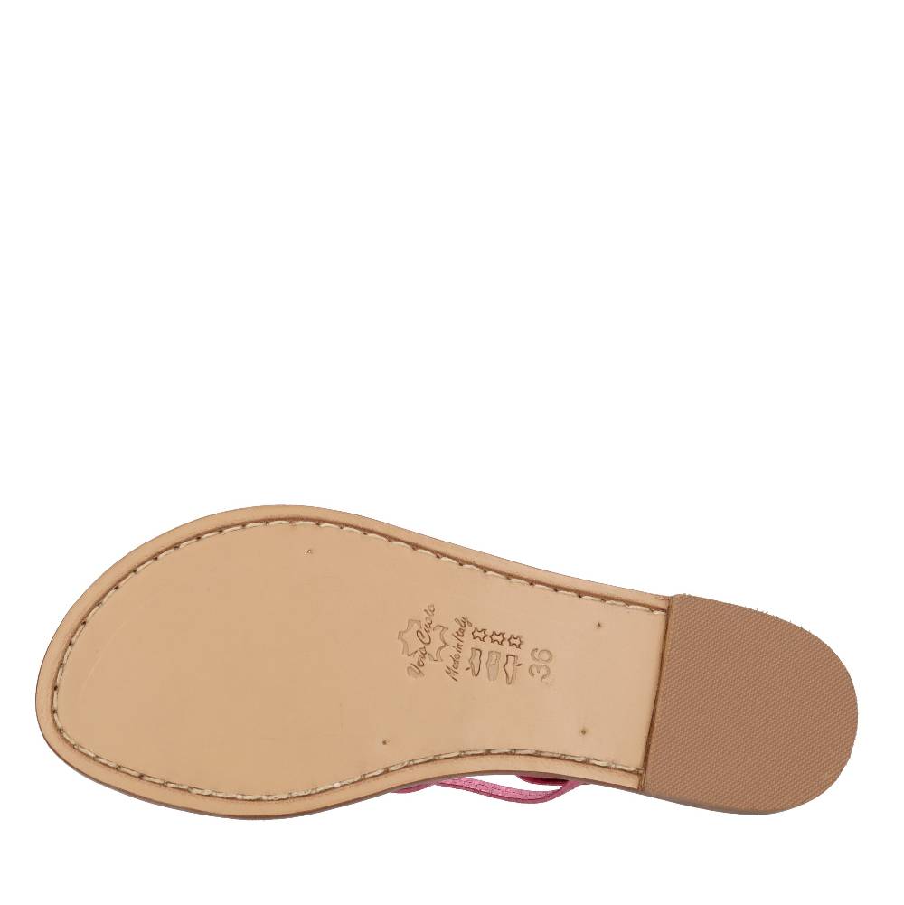 EMANUELA CARUSO Sandali flat infradito in pelle Vendite Flash