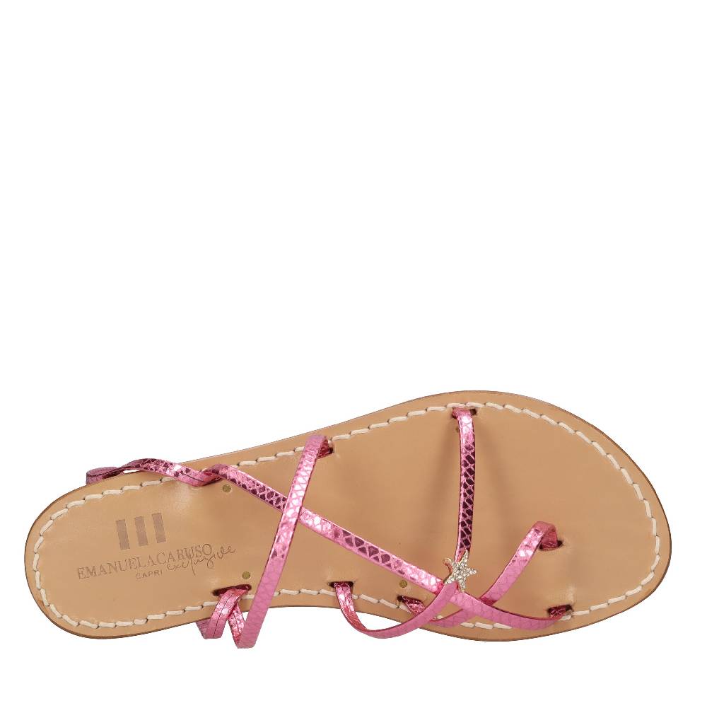 EMANUELA CARUSO Sandali flat infradito in pelle Vendite Flash