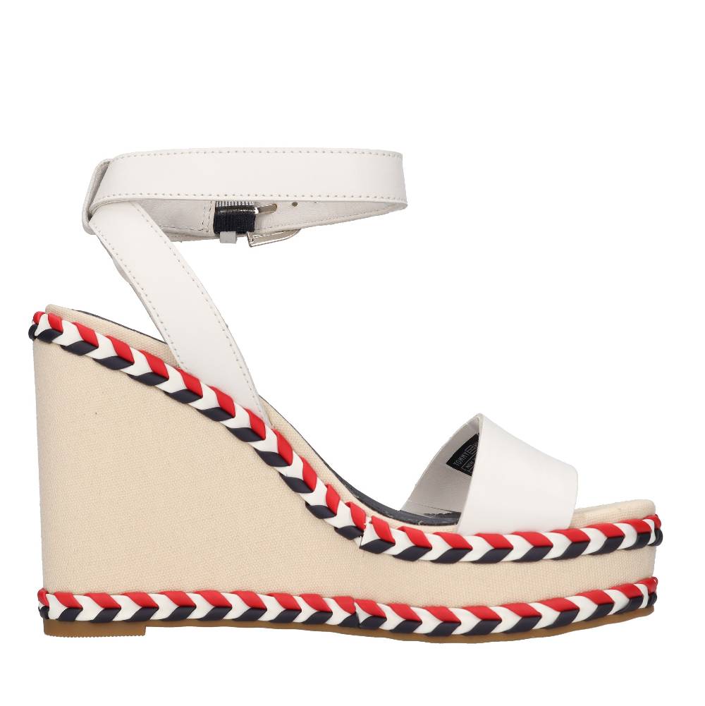 TOMMY HILFIGER Sandali con zeppa in pelle Spedizione Gratuita
