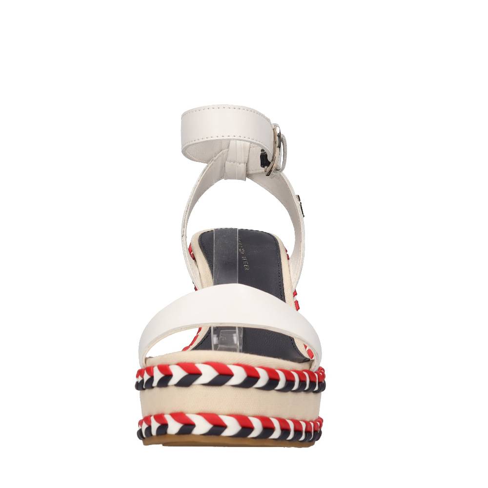 TOMMY HILFIGER Sandali con zeppa in pelle Spedizione Gratuita