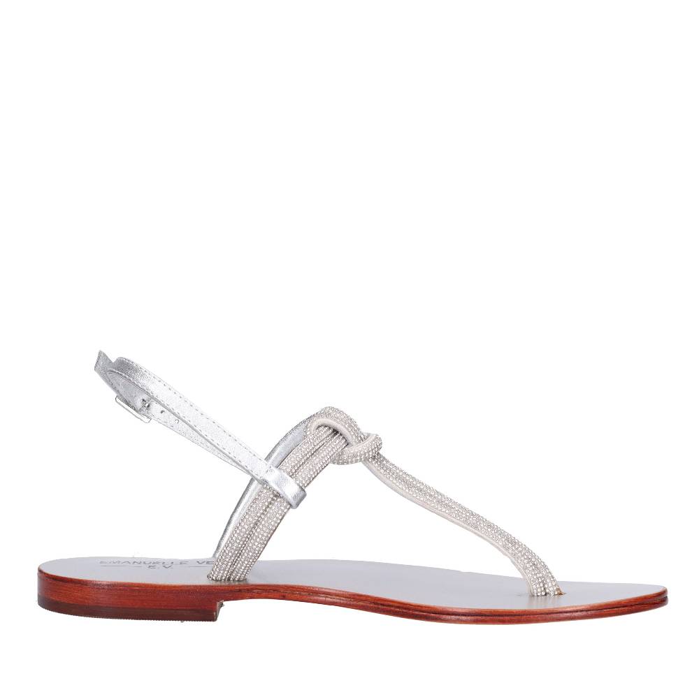 EMANUELLE VEE Sandali infradito in pelle e strass Shopping Online