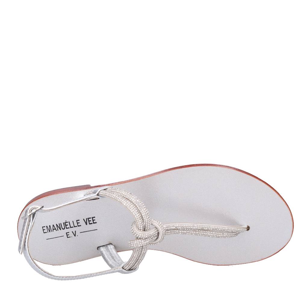 EMANUELLE VEE Sandali infradito in pelle e strass Shopping Online