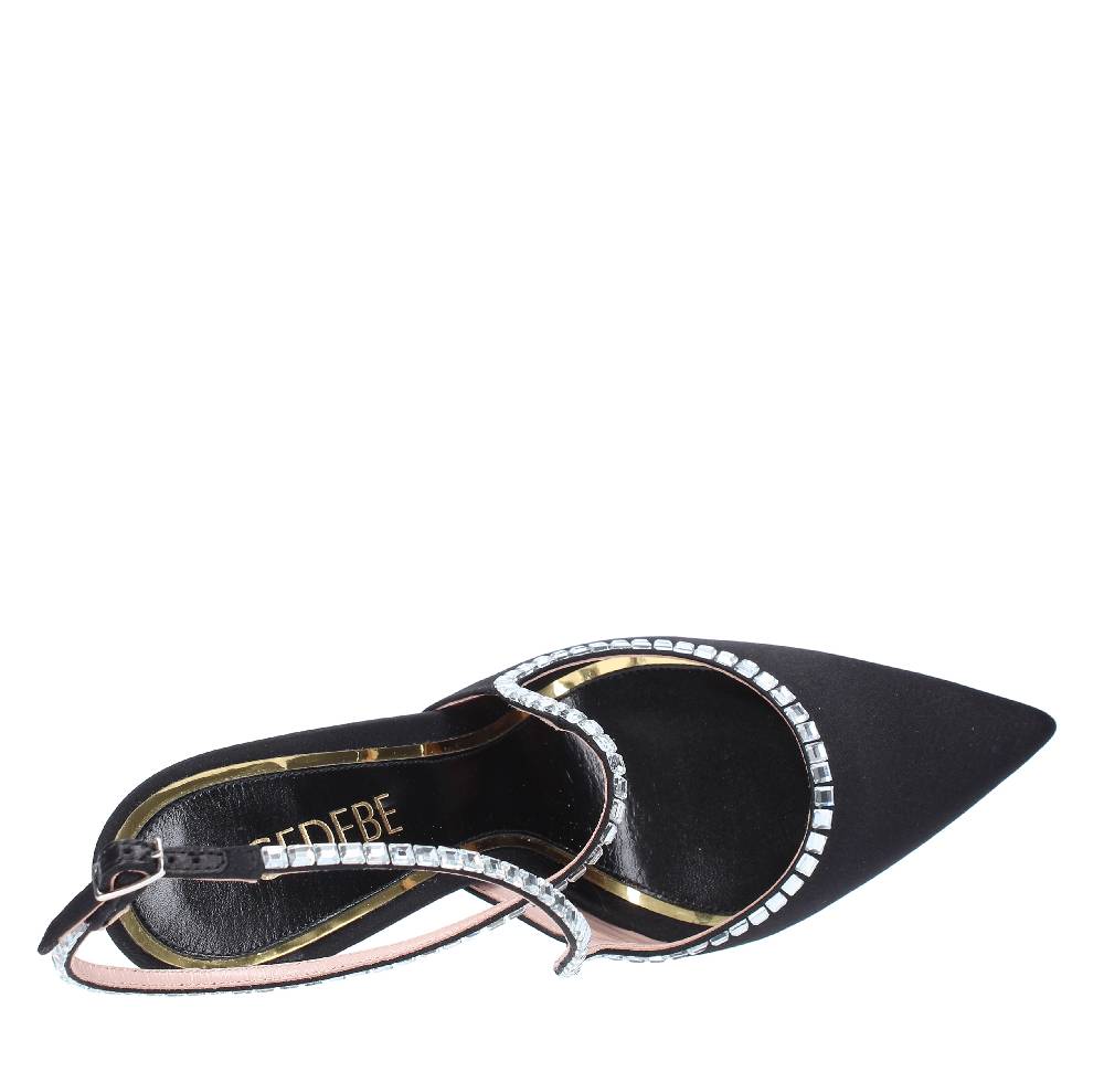 GEDEBE Décolleté slingback GEDEBE modello VIOLA in raso e strass Vendita Economica