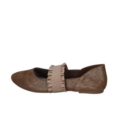 ﻿scarpe donna CAFè NOIR ballerine platino pelle scamosciata oro BC608 Affare Del Giorno