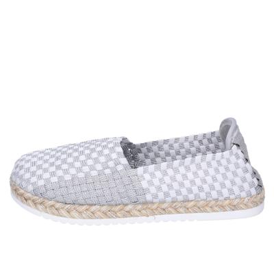 scarpe donna CAFè NOIR espadrillas argento tessuto bianco MEA901 BF480 Offerta