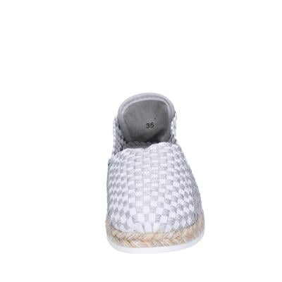 scarpe donna CAFè NOIR espadrillas argento tessuto bianco MEA901 BF480 Offerta