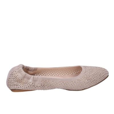 scarpe donna CAFè NOIR ballerine beige camoscio strass MEL501 BF513 Economico