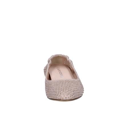scarpe donna CAFè NOIR ballerine beige camoscio strass MEL501 BF513 Economico