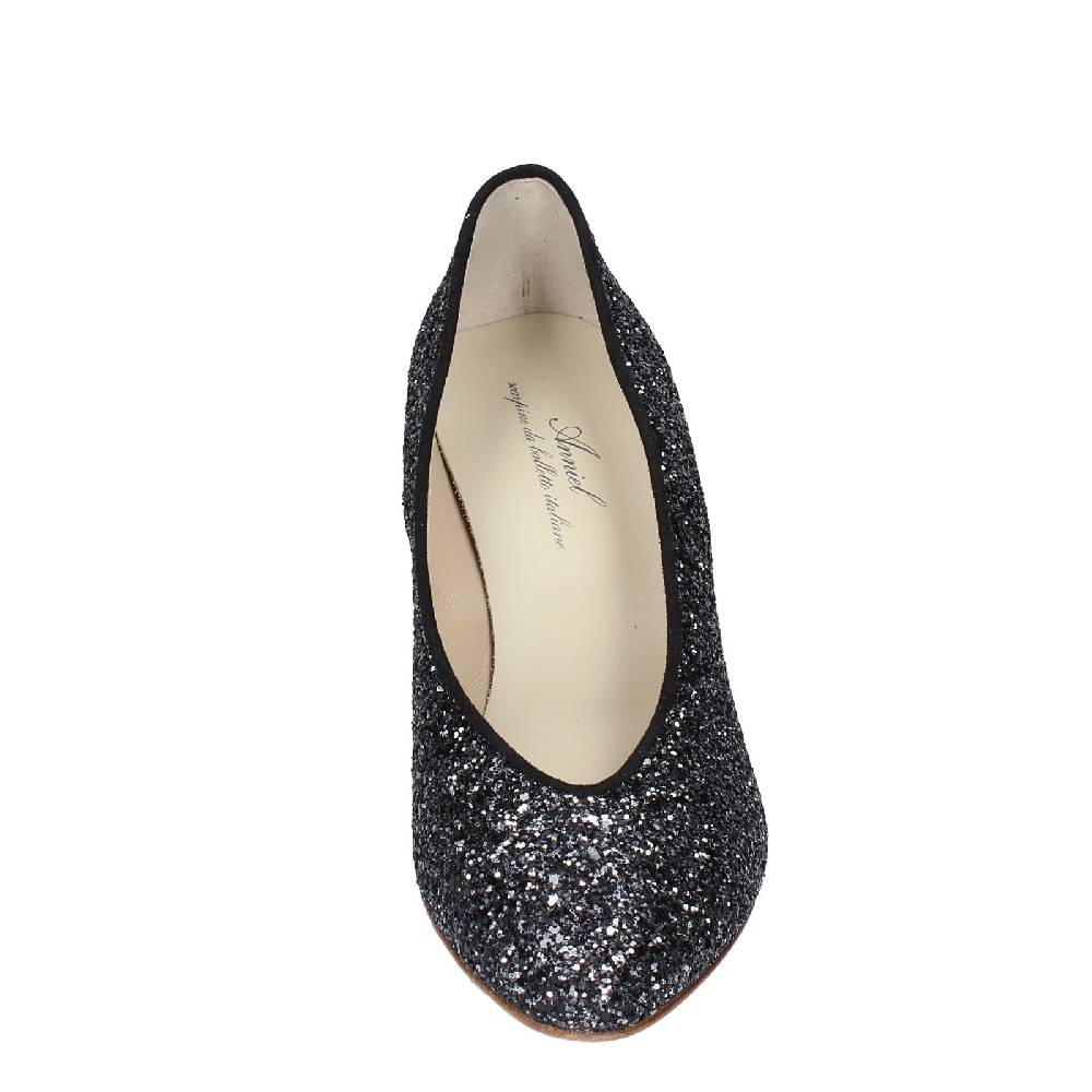 scarpe donna ANNIEL decollete nero glitter EX219 Soddisfazione Garantita
