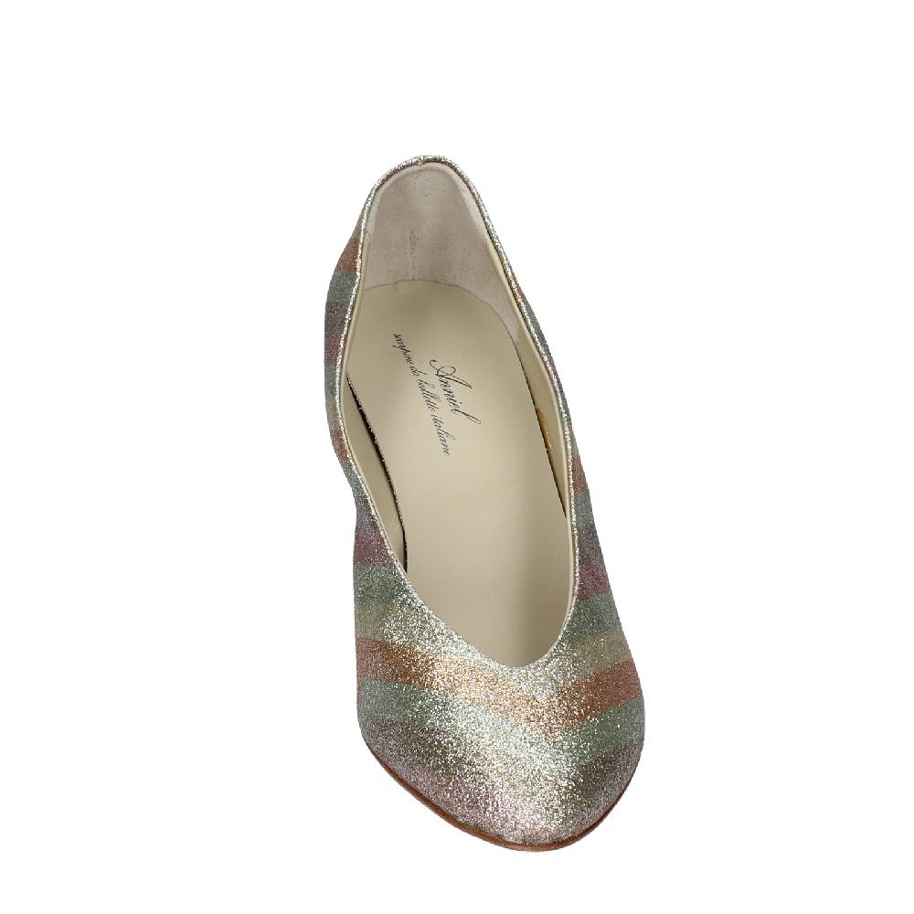 scarpe donna ANNIEL decollete oro glitter EX224 Consegna Veloce