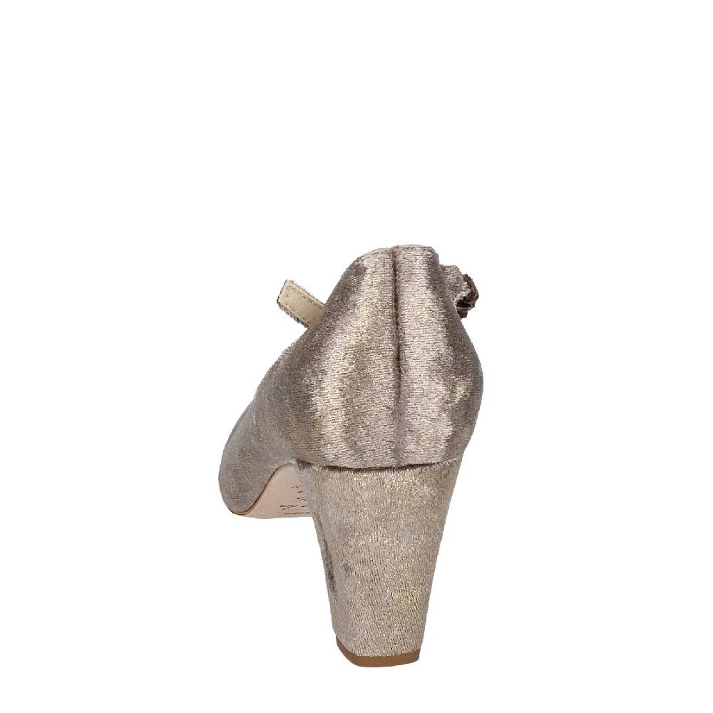 scarpe donna ANNIEL decollete beige velluto oro EX278 Prezzo Ridotto