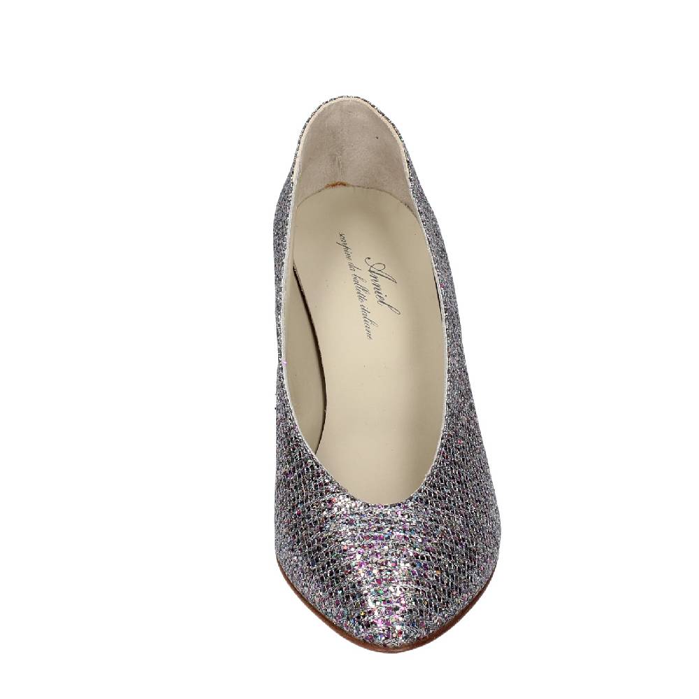 scarpe donna ANNIEL decollete viola glitter argento EX235 Sconto