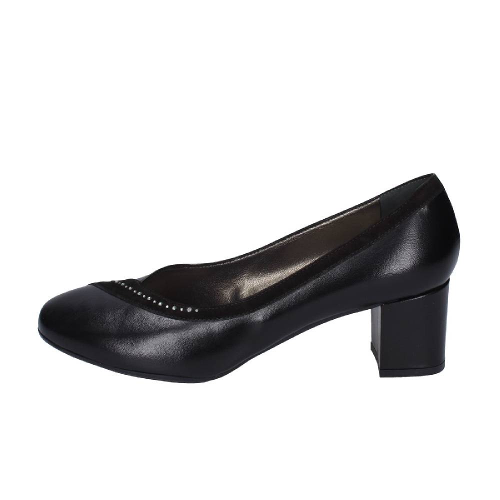 scarpe donna CONFORT decollete nero pelle strass EZ331 Economico