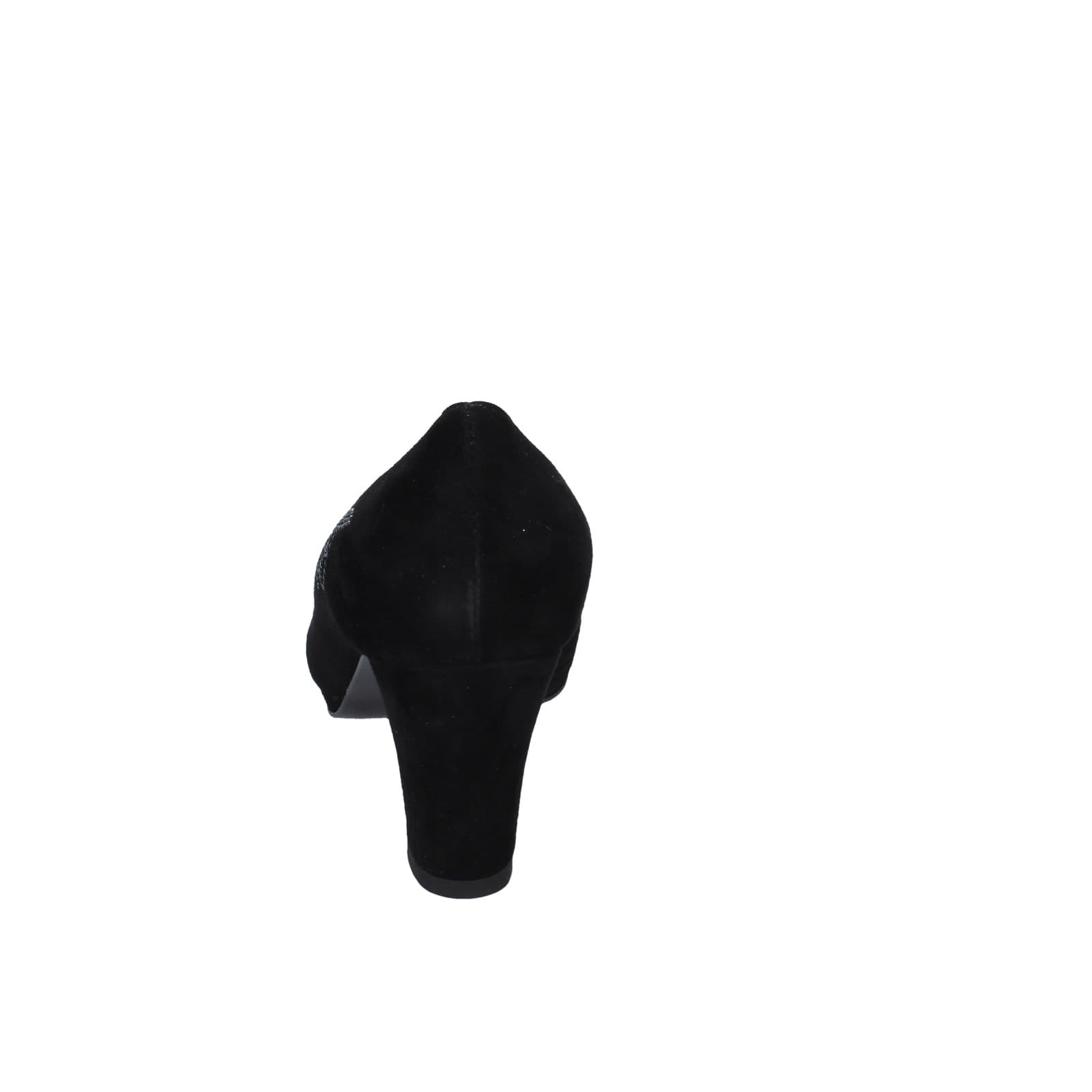 scarpe donna CONFORT decollete nero camoscio strass EZ354 Outlet