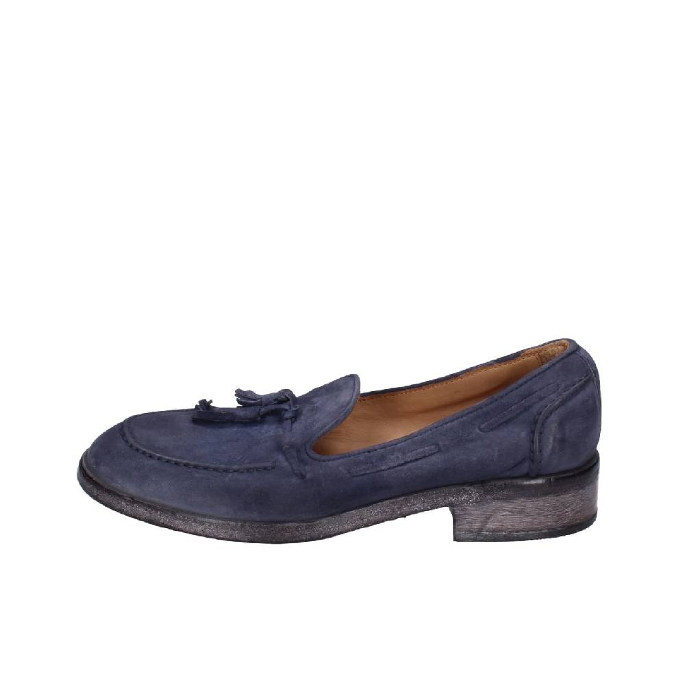 scarpe donna MOMA mocassini blu camoscio 1FS472-0W EZ878 Vendita Economica