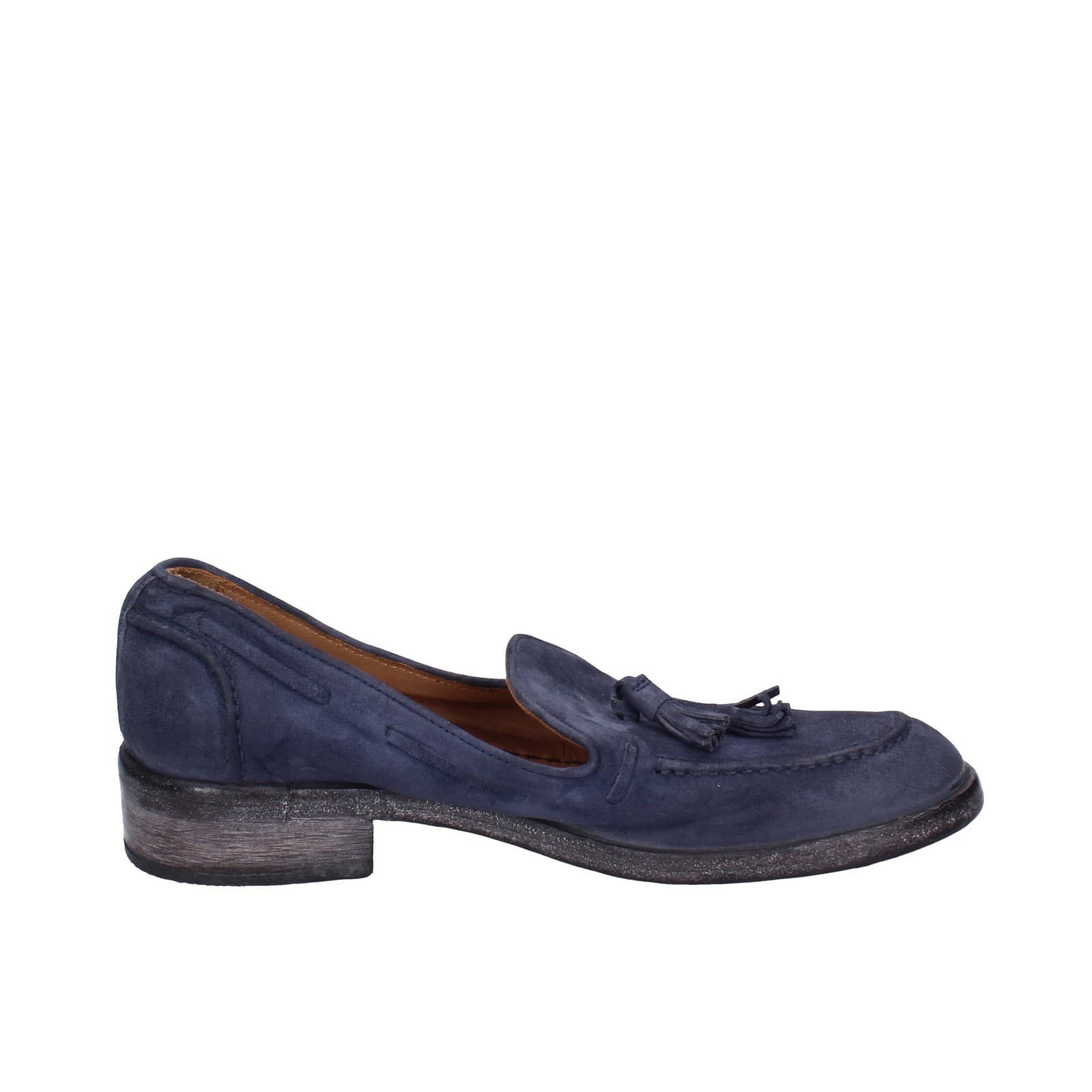 scarpe donna MOMA mocassini blu camoscio 1FS472-0W EZ878 Vendita Economica