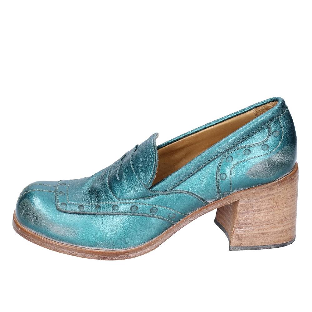 scarpe donna MOMA mocassini verde pelle 47406E VINTAGE EX447 Italia