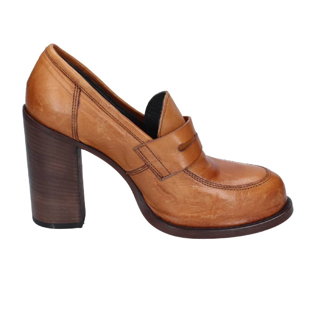 scarpe donna MOMA mocassini marrone pelle 85306E EY568 Nuovo