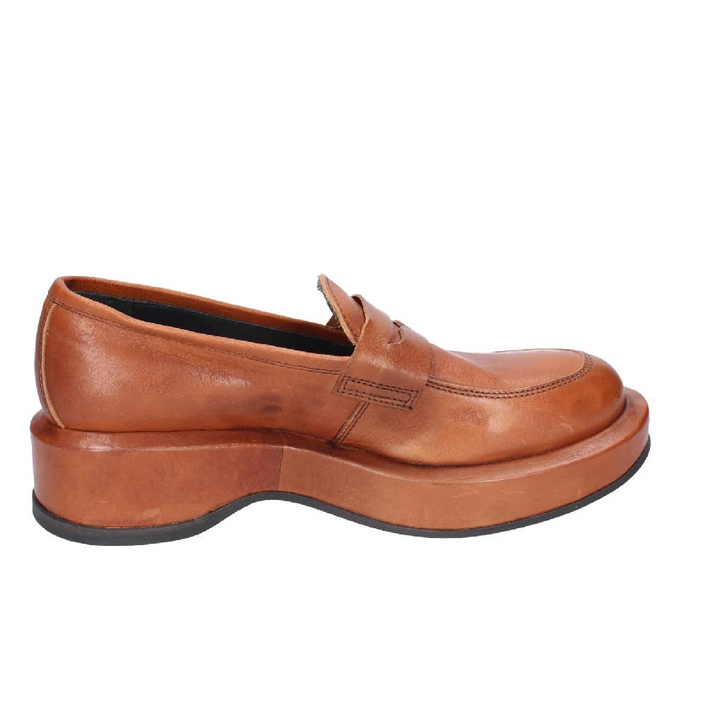 scarpe donna MOMA mocassini marrone pelle 82301E EY562 Vendita
