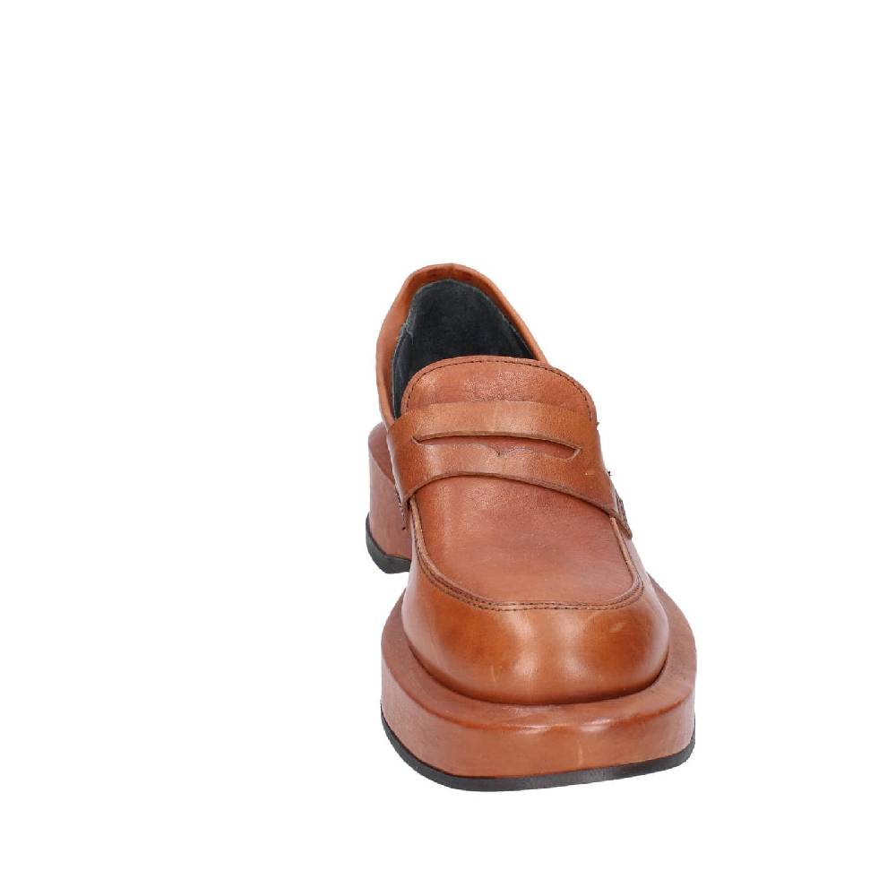 scarpe donna MOMA mocassini marrone pelle 82301E EY562 Vendita