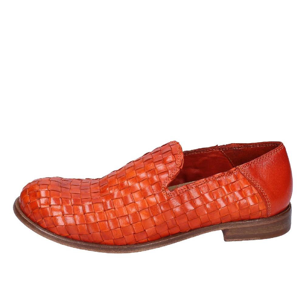 scarpe donna MOMA mocassini arancione pelle marrone 39410F VINTAGE EX498 Promozione