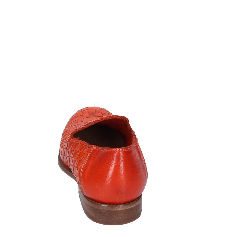 scarpe donna MOMA mocassini arancione pelle marrone 39410F VINTAGE EX498 Promozione