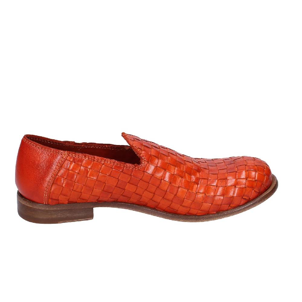 scarpe donna MOMA mocassini arancione pelle marrone 39410F VINTAGE EX498 Promozione