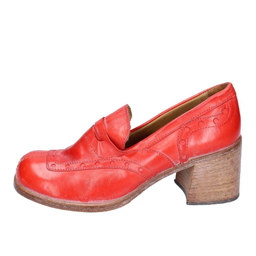 scarpe donna MOMA mocassini rosso pelle 47406E VINTAGE EX487 Pezzi Unici
