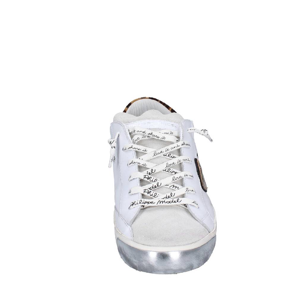 scarpe donna PHILIPPE MODEL sneakers bianco paillettes viola camoscio VINT EX368 Qualità Garantita