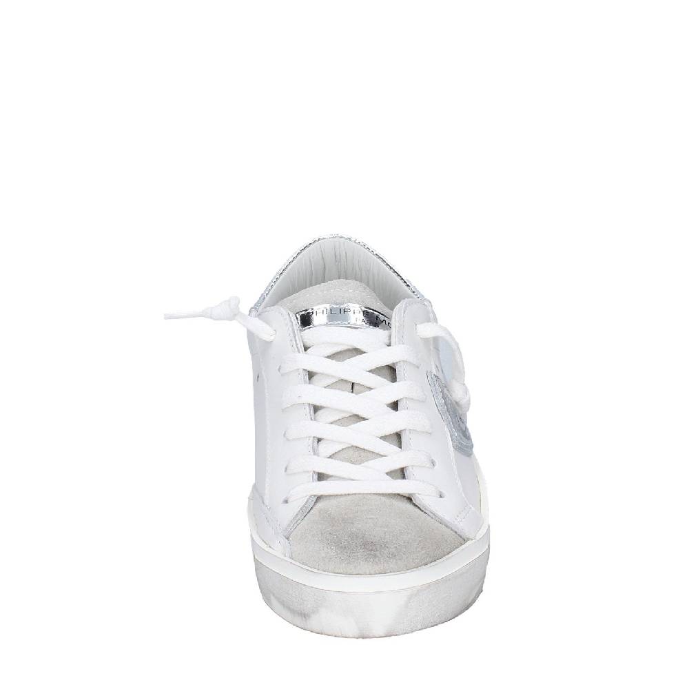 scarpe donna PHILIPPE MODEL sneakers bianco pelle beige camoscio VINTAGE EX353 Consegna Veloce
