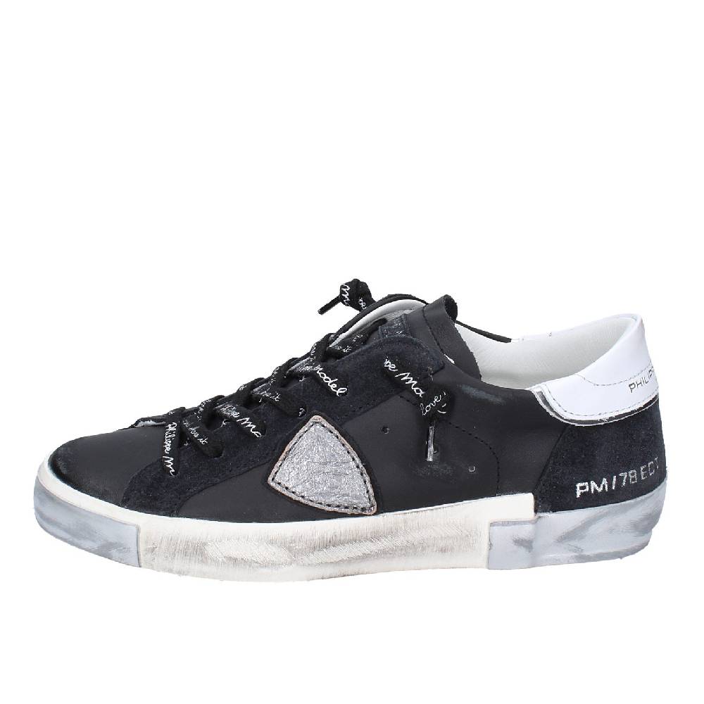 scarpe donna PHILIPPE MODEL sneakers nero pelle camoscio VINTAGE EX358 Promozione Limitata