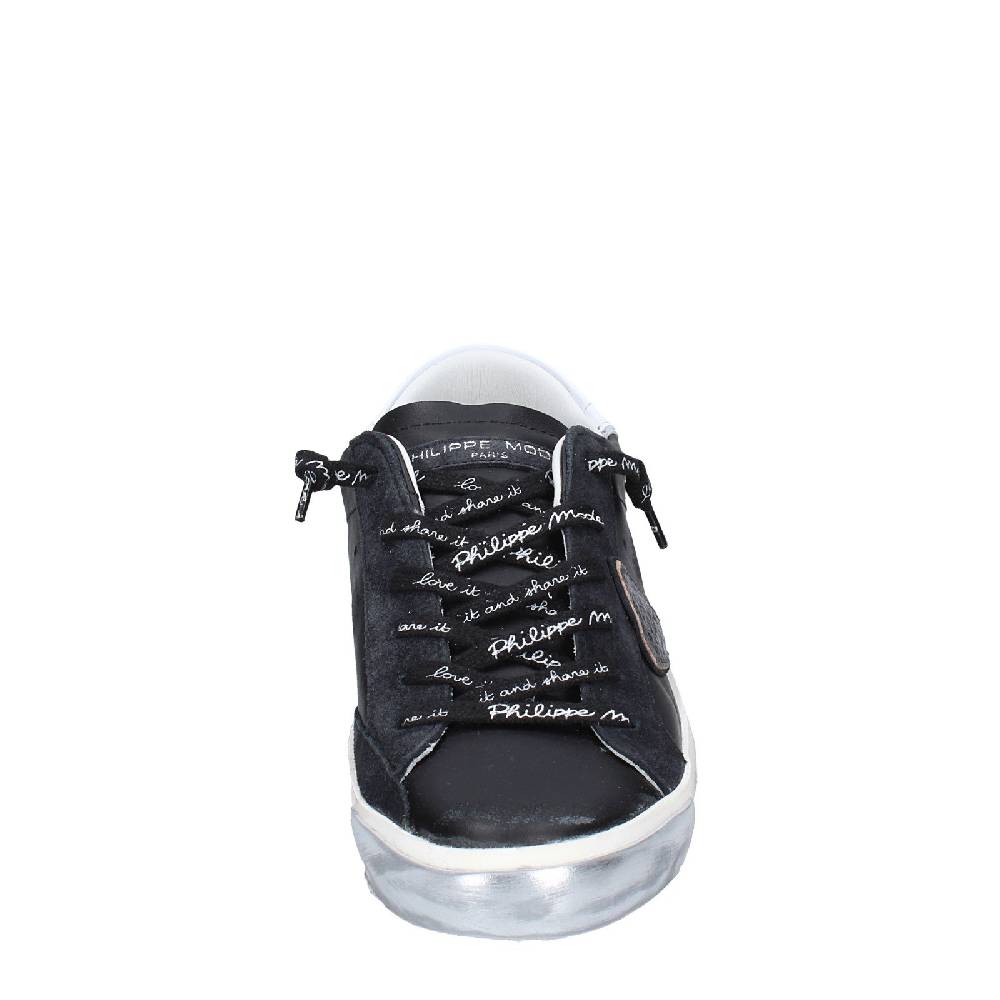 scarpe donna PHILIPPE MODEL sneakers nero pelle camoscio VINTAGE EX358 Promozione Limitata
