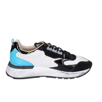 scarpe donna MOMA sneakers bianco pelle nero camoscio 3AS401-CR10 BC853 Affare Del Giorno