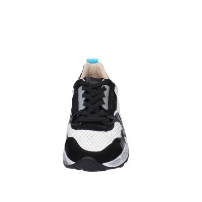 scarpe donna MOMA sneakers bianco pelle nero camoscio 3AS401-CR10 BC853 Affare Del Giorno