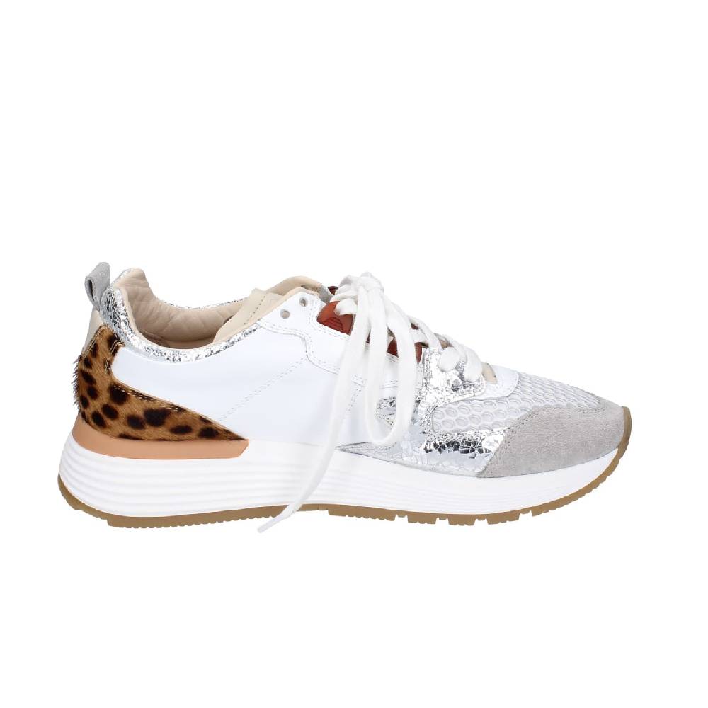 scarpe donna MOMA sneakers bianco pelle argento tessuto 3AS401-CR5 EZ858 Sottocosto