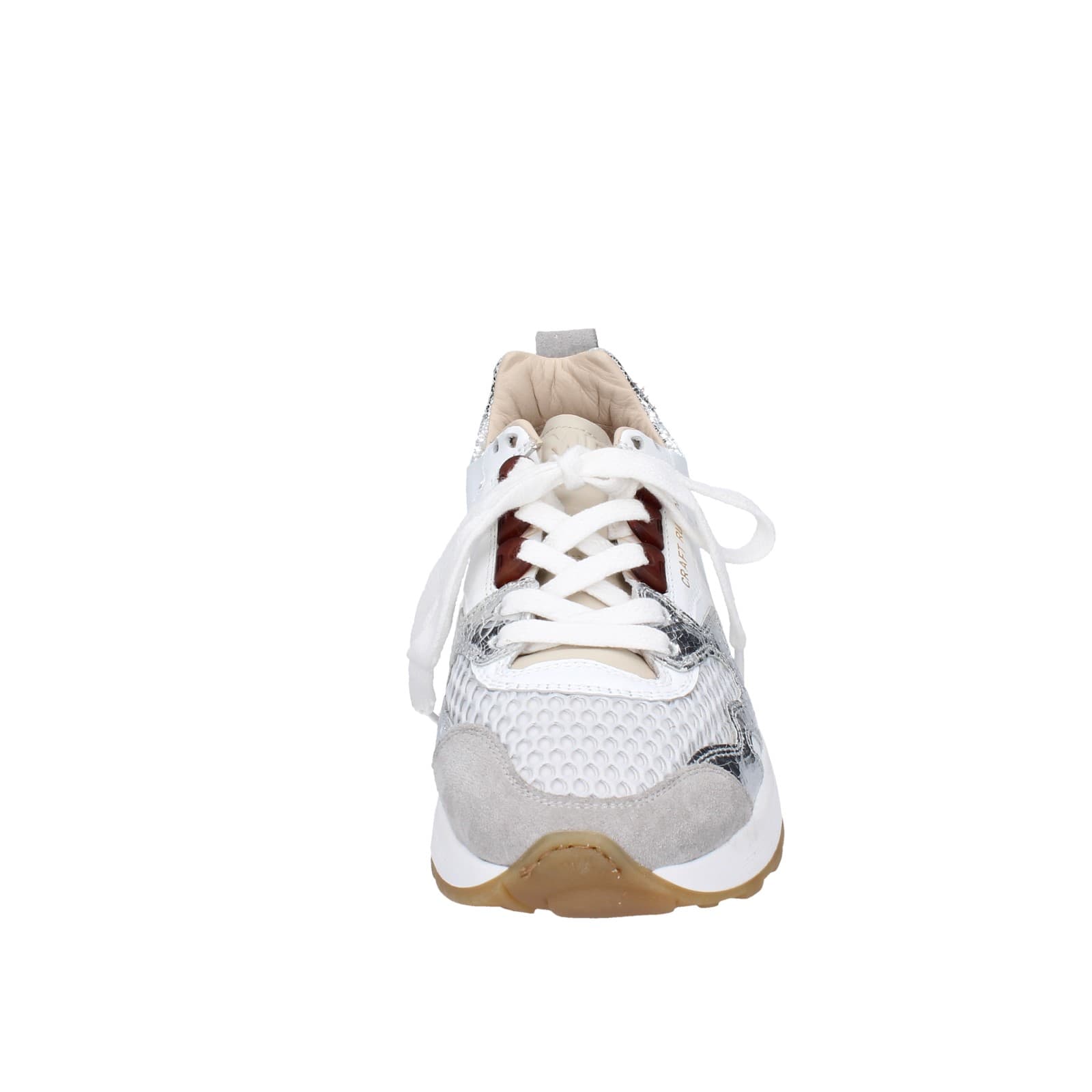scarpe donna MOMA sneakers bianco pelle argento tessuto 3AS401-CR5 EZ858 Sottocosto