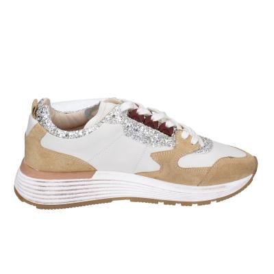 scarpe donna MOMA sneakers marrone pelle beige glitter 3AS401-CR1 BC65 Convenienza